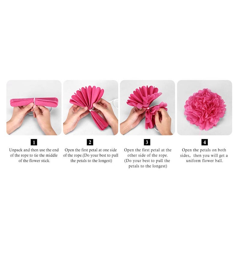 Binpeng Paper Pom Poms Hanging Paper Flower Ball Wedding Party Celebrations Decorations Outdoor Decoration Flowers Craft for Party Birthday Party (BIN-Orange 6pk) - Image 3